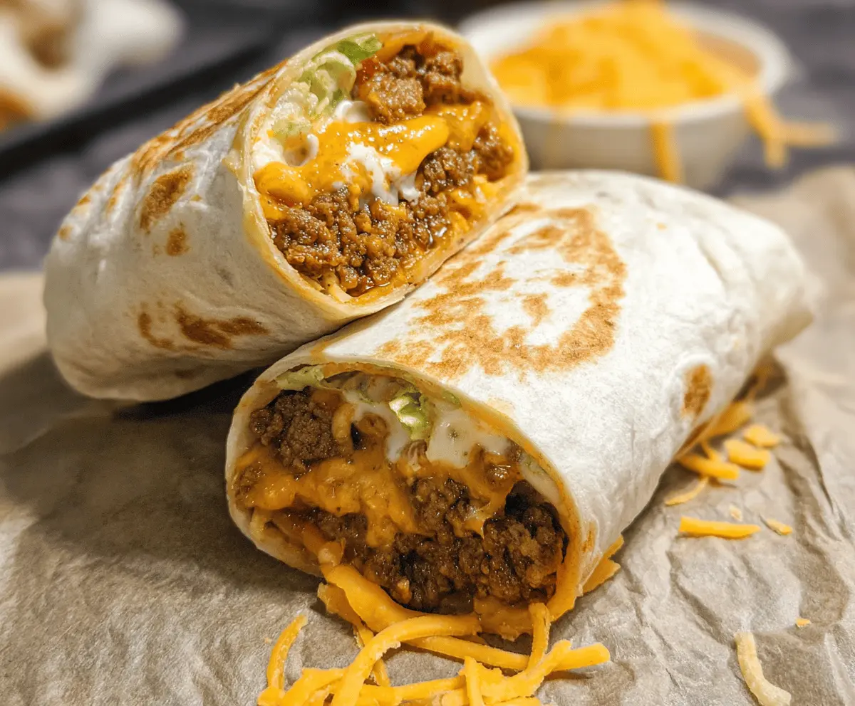 Easy Taco Bell Style Beefy Melt Burrito Recipe