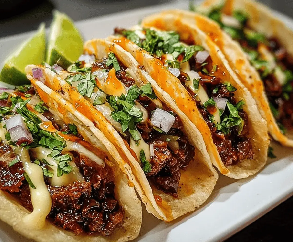 Garlic Butter Honey BBQ Beef Tacos Recipe