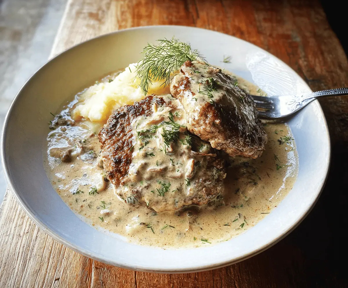 Creamy Dill Hamburger Steaks Recipe