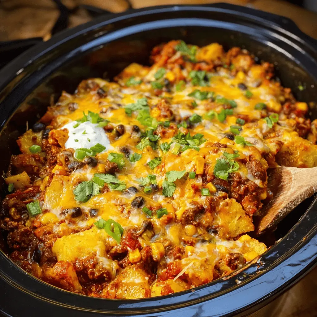 Easy Crockpot Taco Casserole Recipe
