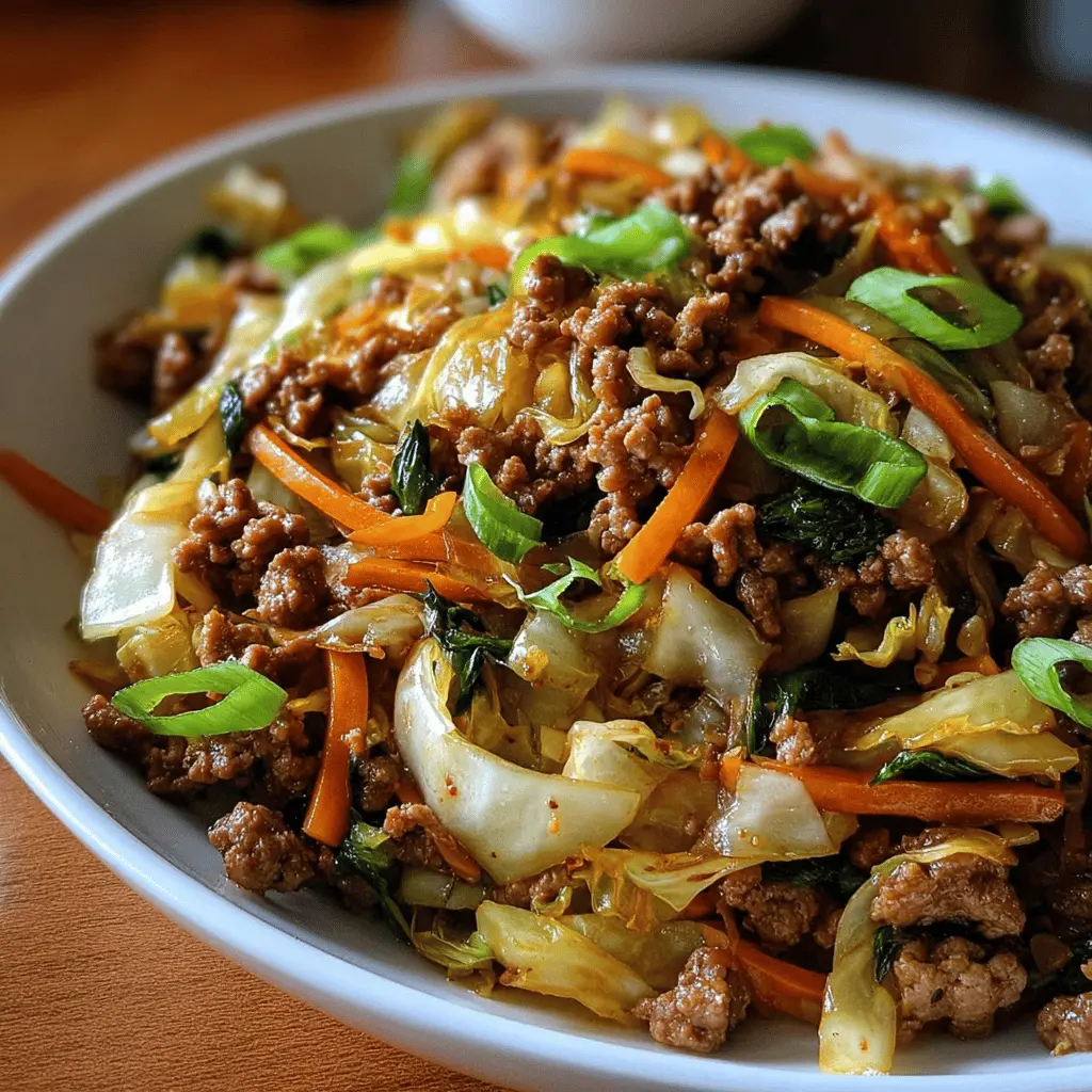 Quick Chinese Ground Beef and Cabbage Stir-Fry Recipe