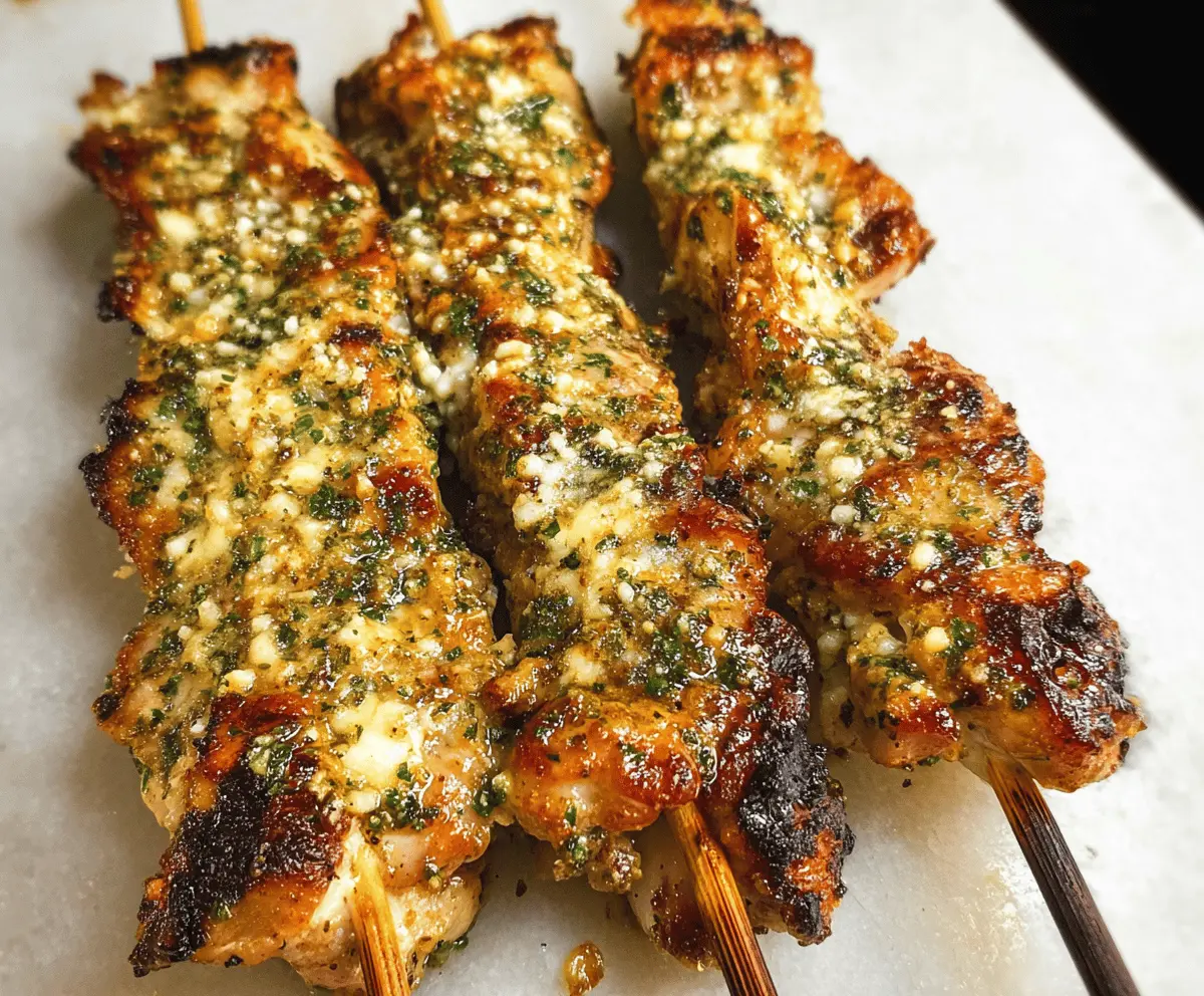 Easy Grilled Ranch Garlic Parmesan Chicken Skewers