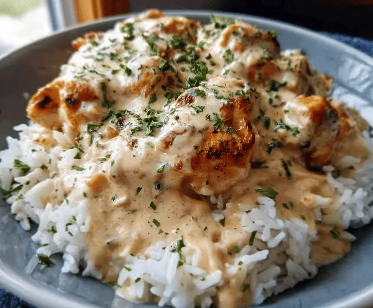 Creamy Smothered Chicken and Rice Recipe