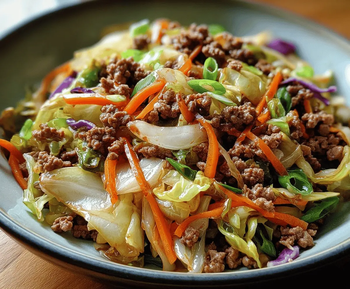 Healthy Chinese Ground Beef and Cabbage Stir Fry Recipe