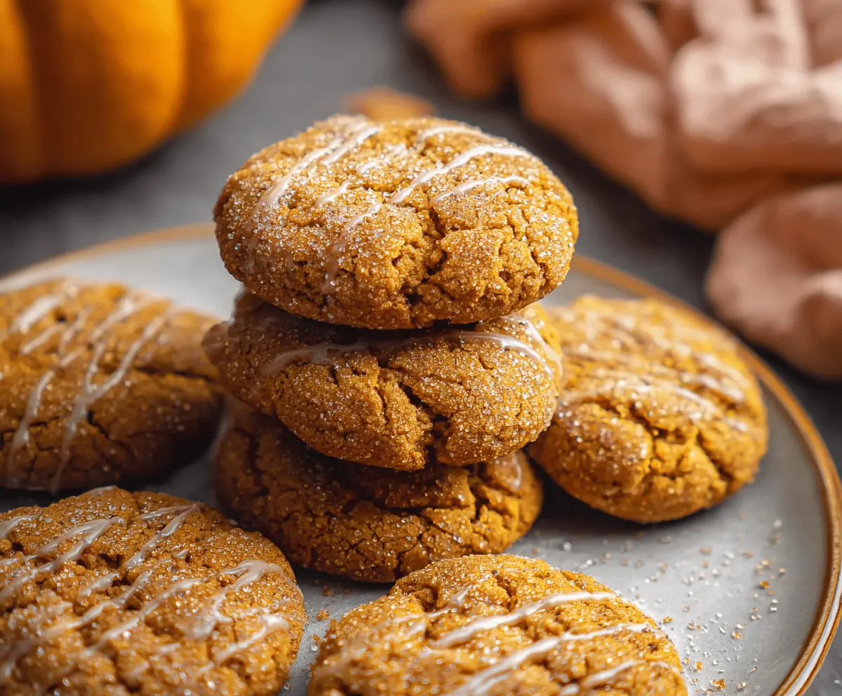 Delicious homemade vegan pumpkin cookies with cinnamon and chocolate chips on a rustic wooden tray, perfect for fall desserts