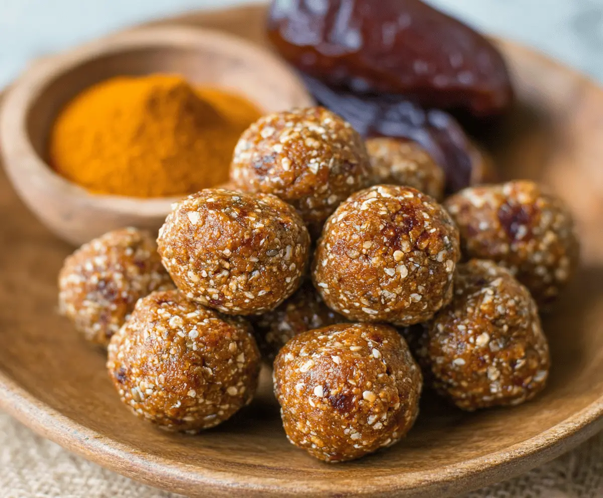 Healthy Date-Sweetened Pumpkin Protein Balls made with oats, nuts, and pumpkin puree, perfect for a nutritious snack or energy bite.