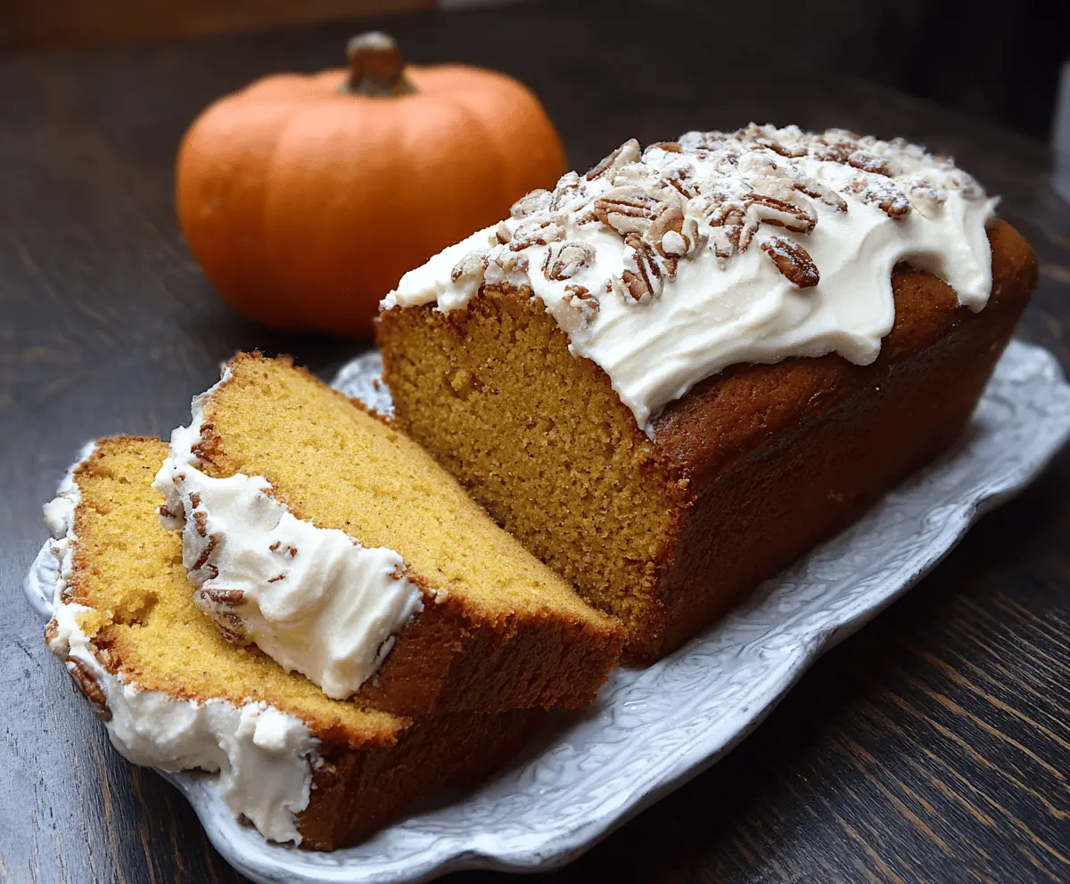 Delicious homemade pumpkin pound cake with a golden crust and moist texture, perfect for fall desserts