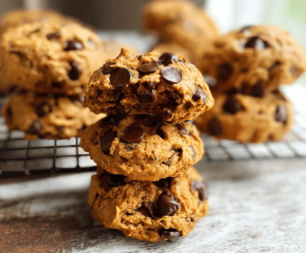 Delicious homemade sweet potato chocolate chip cookies on a baking sheet, showcasing a soft and chewy texture with melted chocolate chips.
