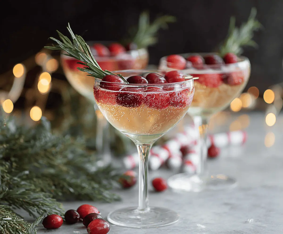 Festive Christmas Vodka Martini garnished with a cherry and a candy cane, perfect for holiday celebrations.