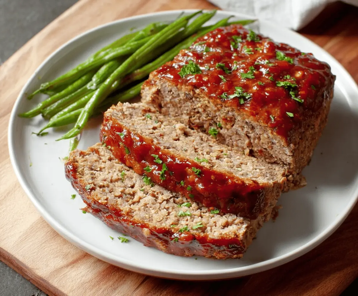 Delicious dairy-free meatloaf served on a plate, perfect for vegan and allergy-friendly diets.