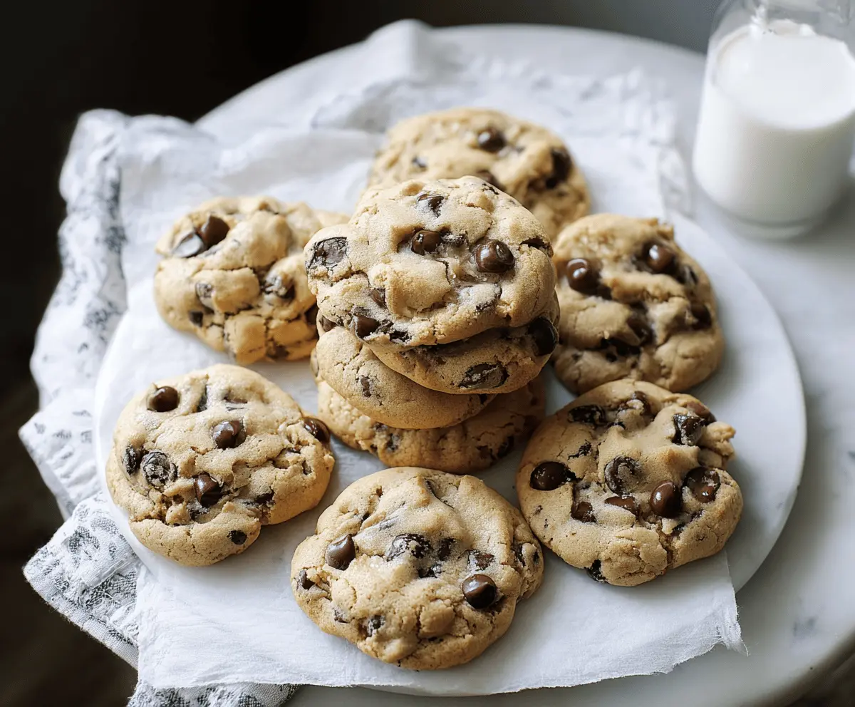 Delicious Joanna Gaines chocolate chip cookies fresh out of the oven, showcasing golden edges and melting chocolate chips.