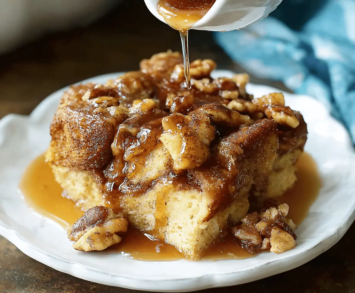 Delicious slow cooker French toast casserole topped with fresh berries and powdered sugar.