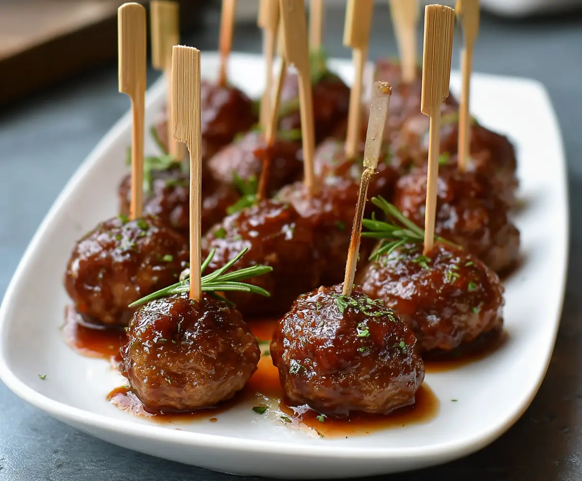 Delicious cocktail meatballs served on a platter, perfect for parties and appetizers.