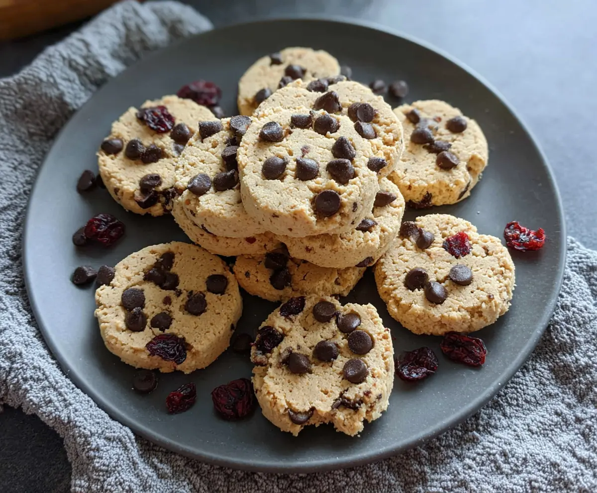 Healthy cottage cheese protein cookies fresh out of the oven with a golden crust.