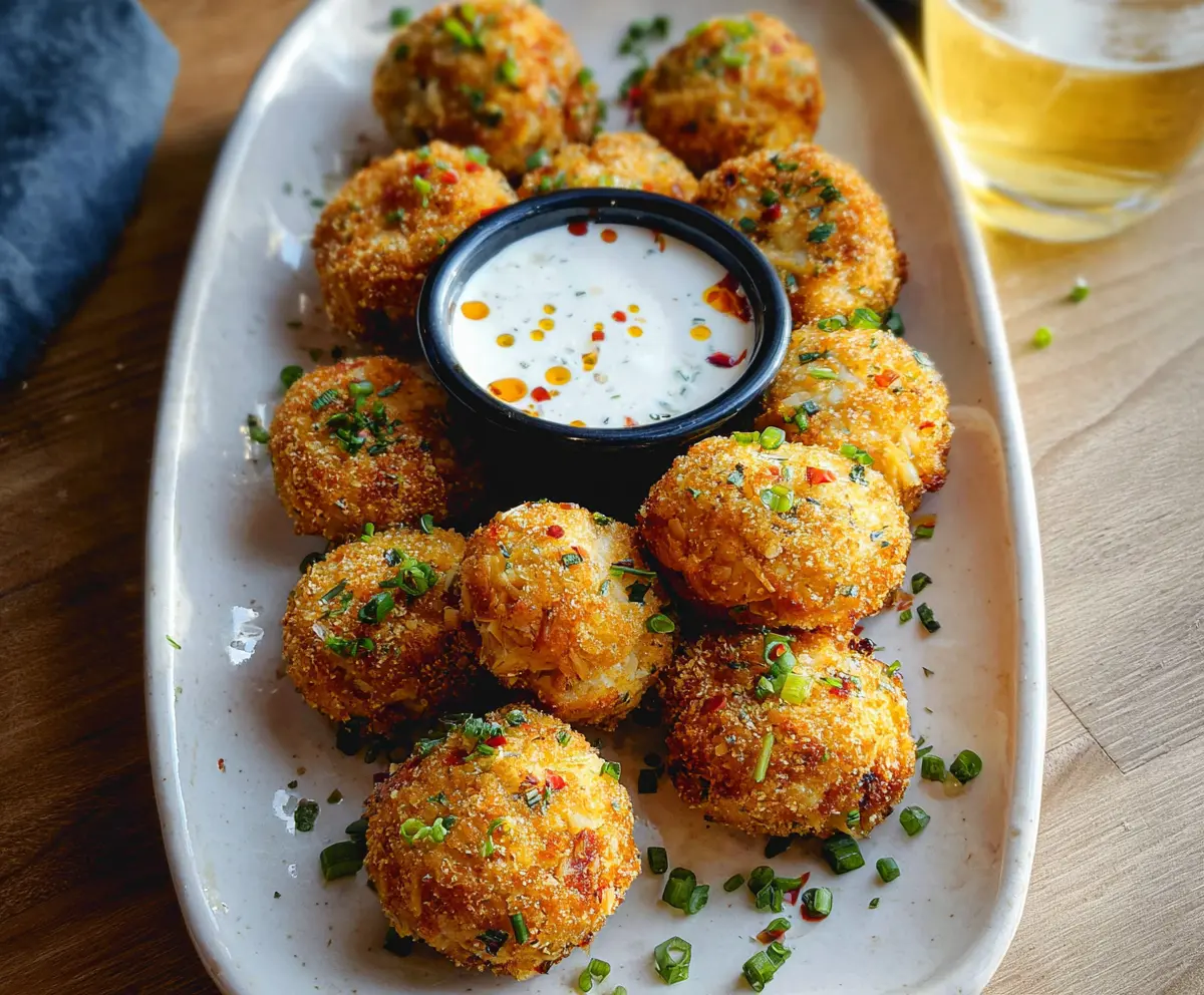Delicious crab cake bites served with lemon wedges on a white plate, perfect for appetizer or party platter.