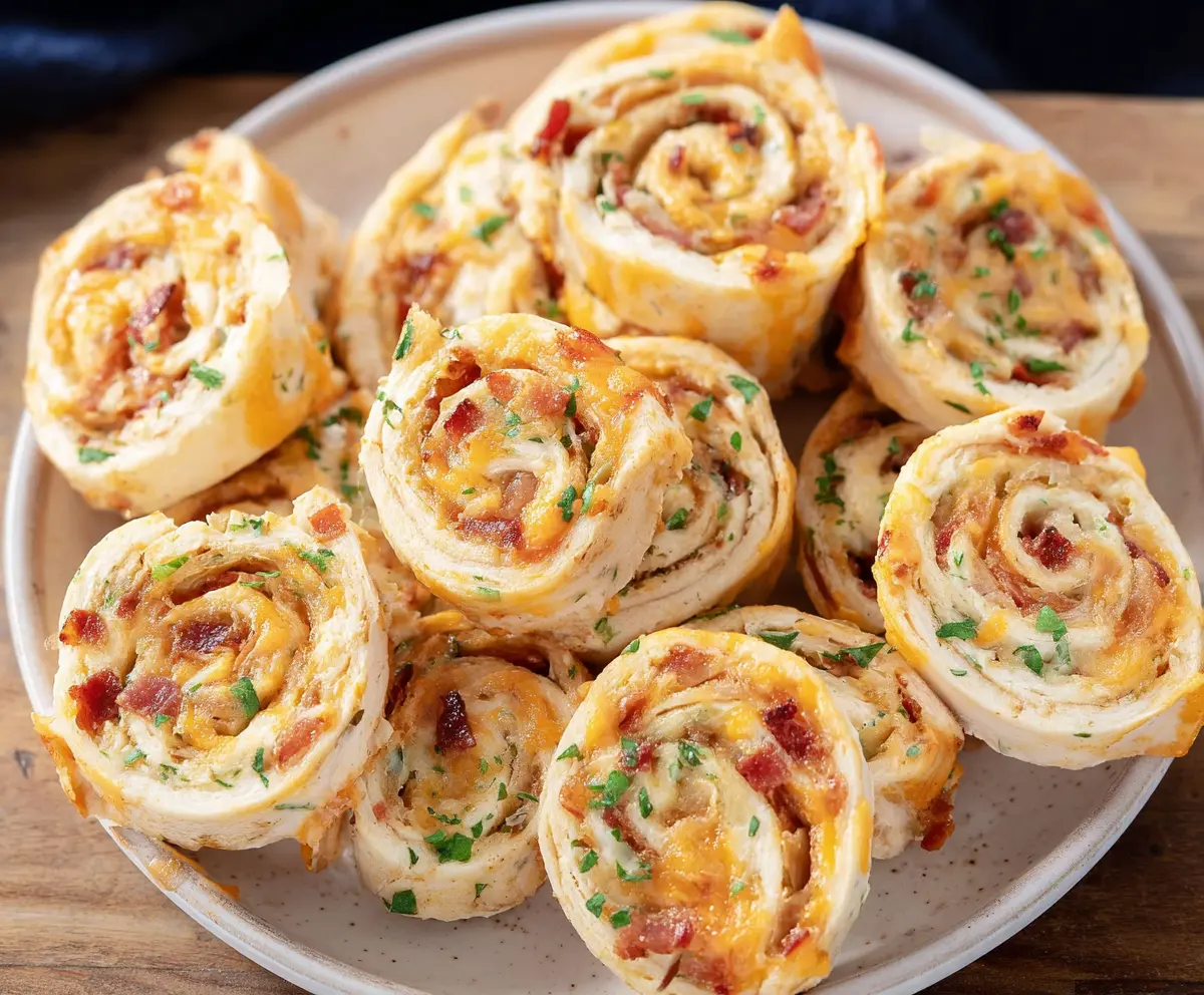 Delicious Crack Chicken Pinwheels with crispy golden crust and savory filling