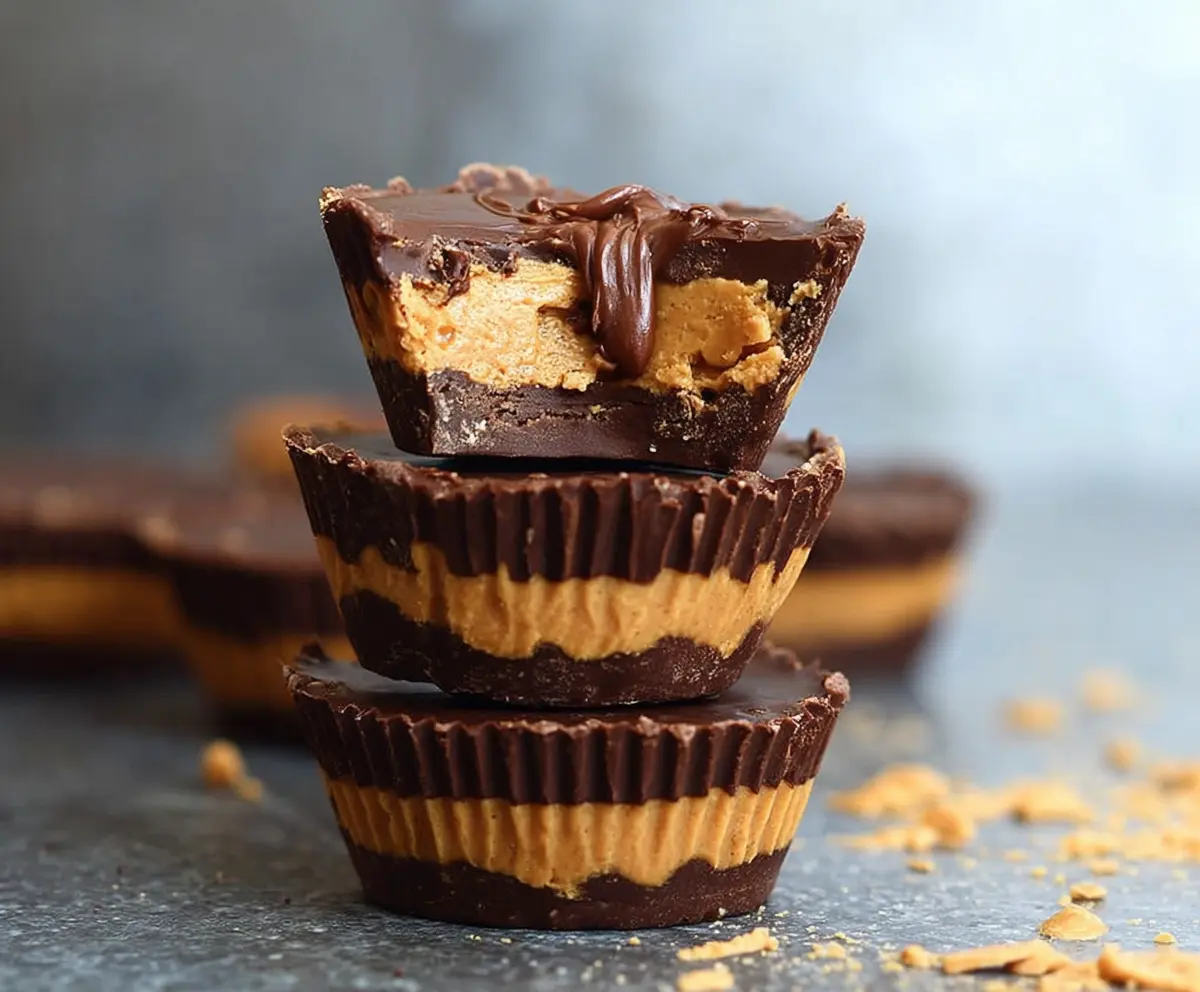 Delicious homemade peanut butter protein cups with a creamy texture and healthy ingredients.