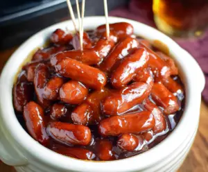 Delicious BBQ Little Smokies in a Crock Pot, perfect appetizer for parties