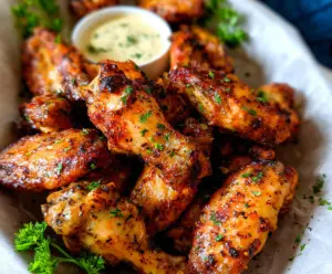 Delicious Cajun Garlic Chicken Wings with spicy seasoning and crispy texture.