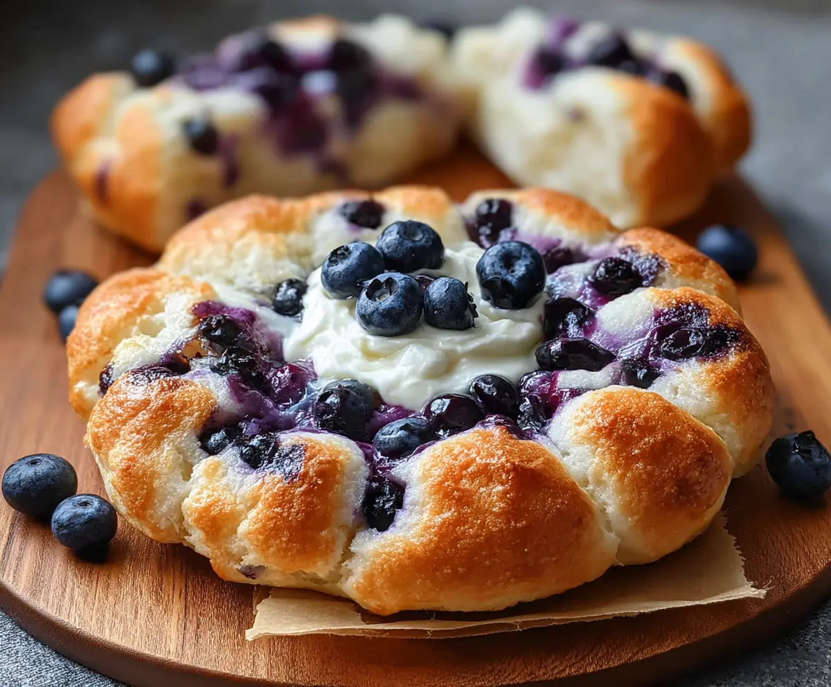 Delicious Cottage Cheese Blueberry Cloud Bread with fresh blueberries and fluffy texture