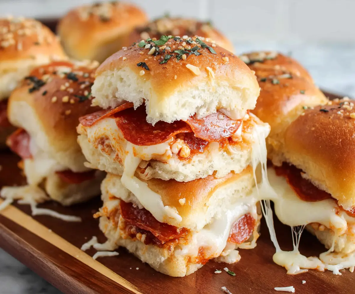 Delicious pepperoni pizza sliders with melted cheese and crispy crust