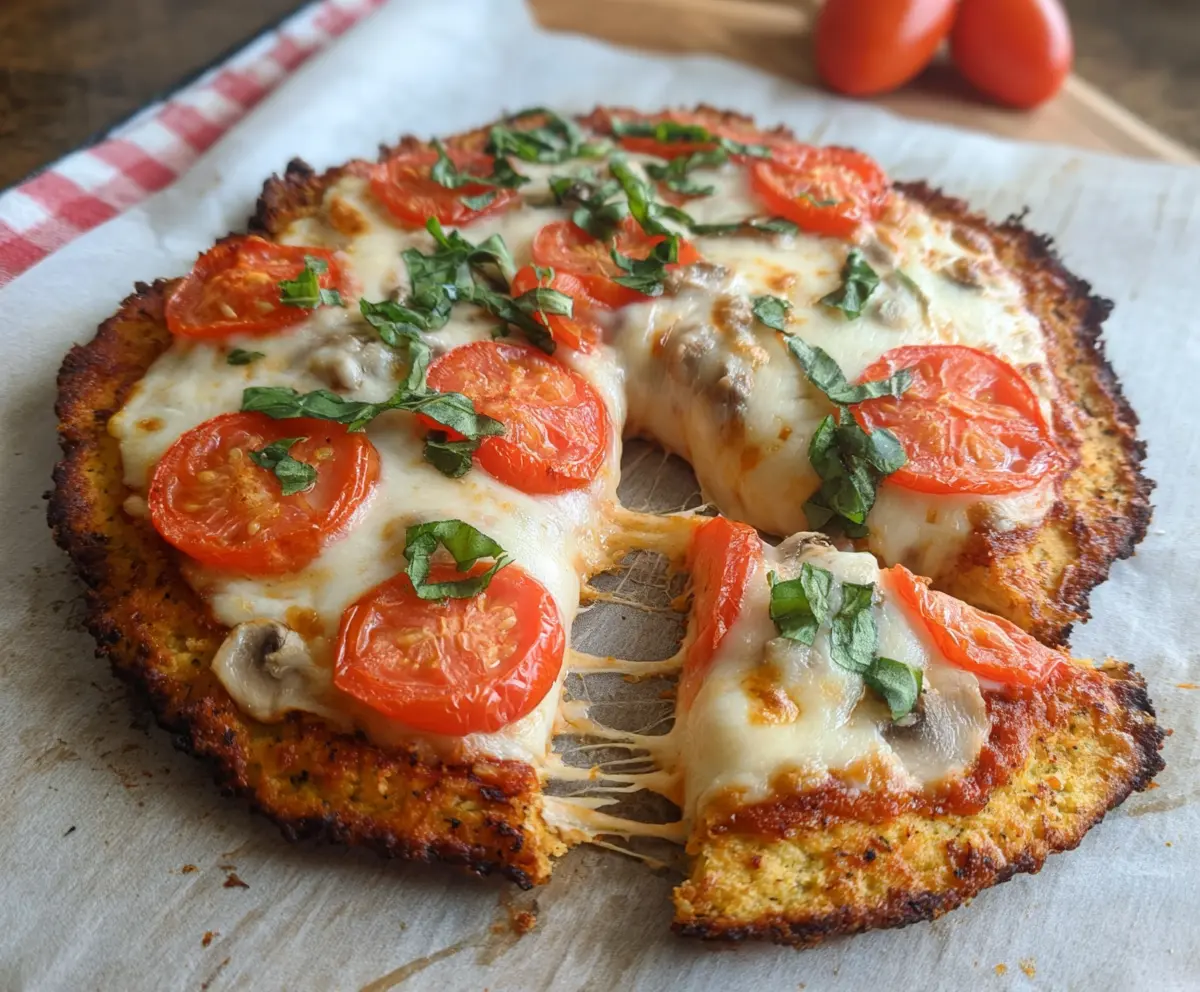 Homemade cottage cheese pizza crust on a baking sheet, ready for toppings.