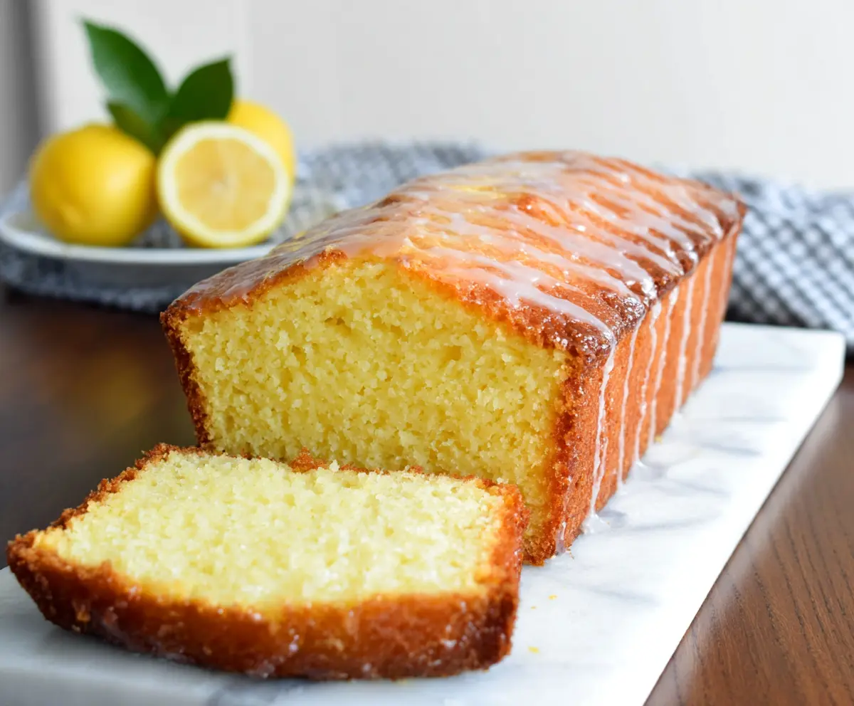 Delicious Lemon Ricotta Pound Cake with a golden crust and fresh lemon zest topping
