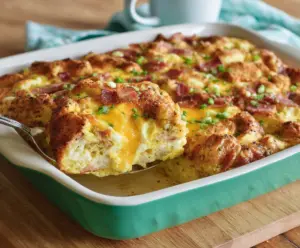 Delicious Easter Breakfast Casserole with eggs, cheese, and fresh vegetables, perfect for holiday brunch.