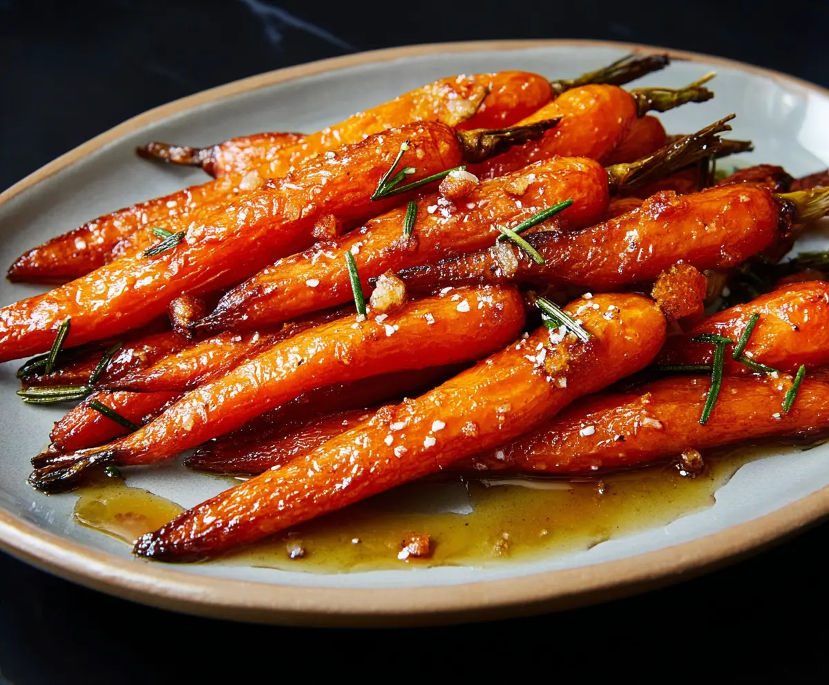 Delicious maple glazed carrots cooked to perfection with a shiny, sweet glaze.