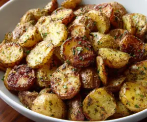Crunchy ranch seasoned roasted potatoes served as a savory side dish.