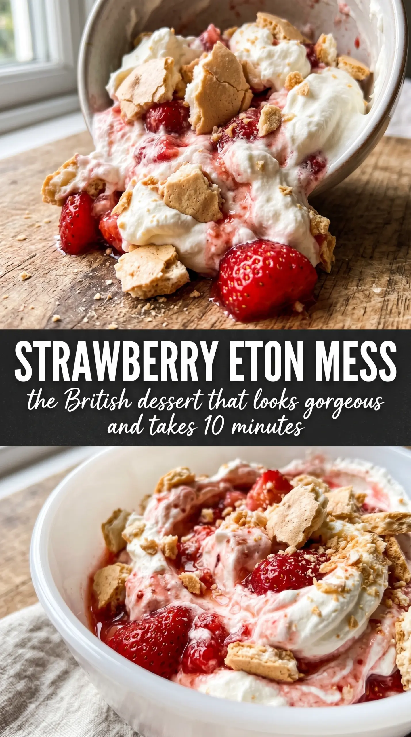 Strawberry Eton Mess creamy meringue berries