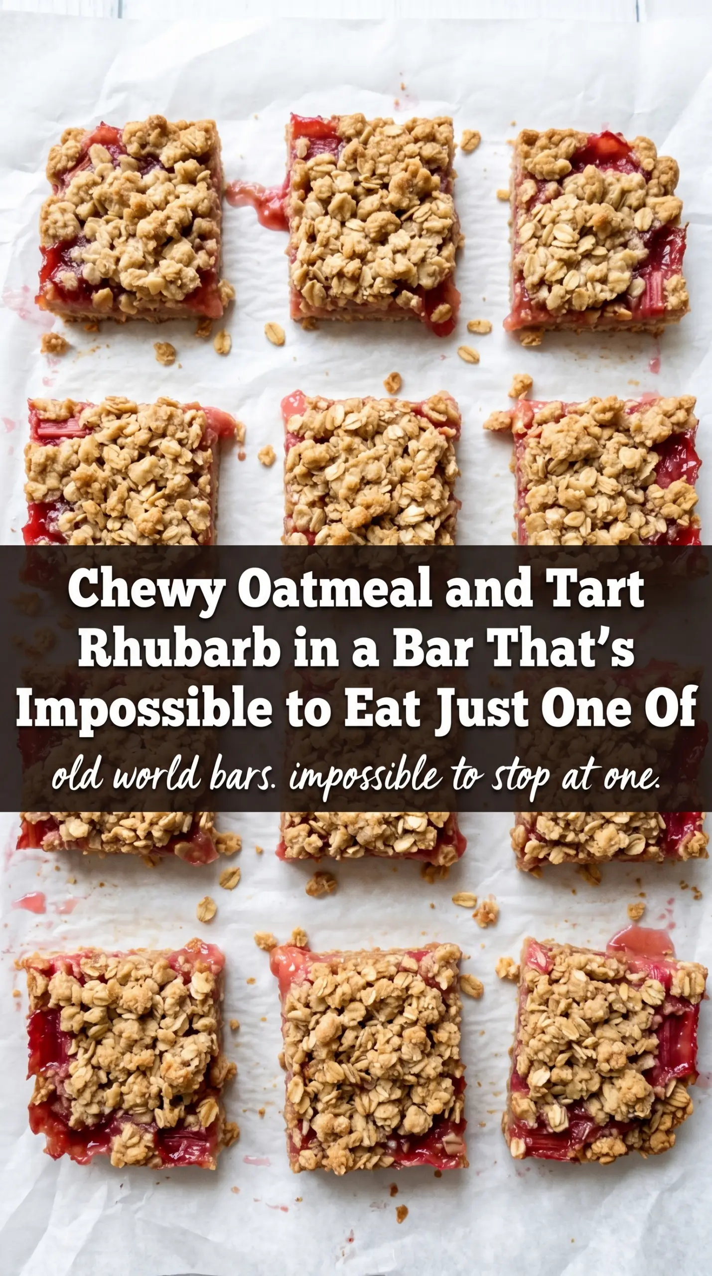 Amish Oatmeal Rhubarb Bars sweet-tart crumbly