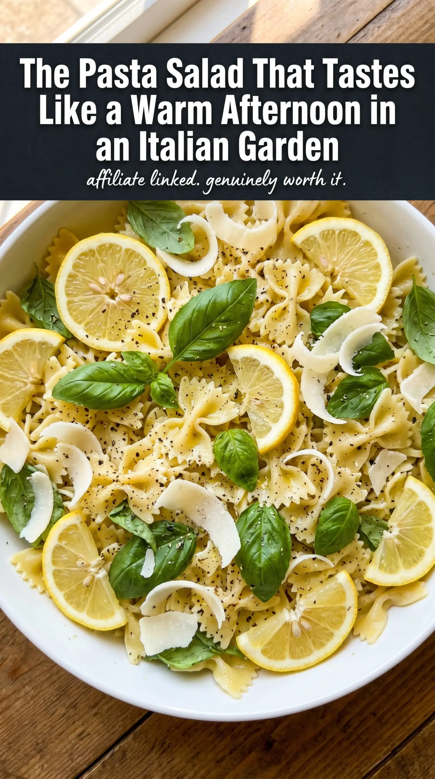 Cohesive chilled pasta salad unified flavors