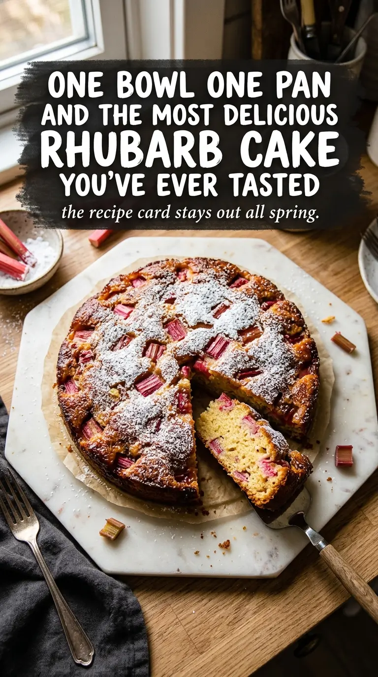 Best Ever Easy Rhubarb Cake moist tender