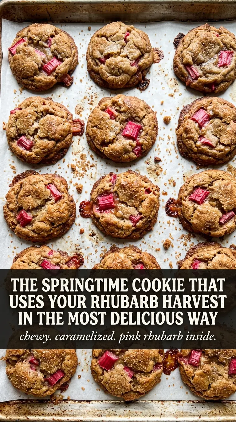 Brown Sugar Rhubarb Cookies soft chewy