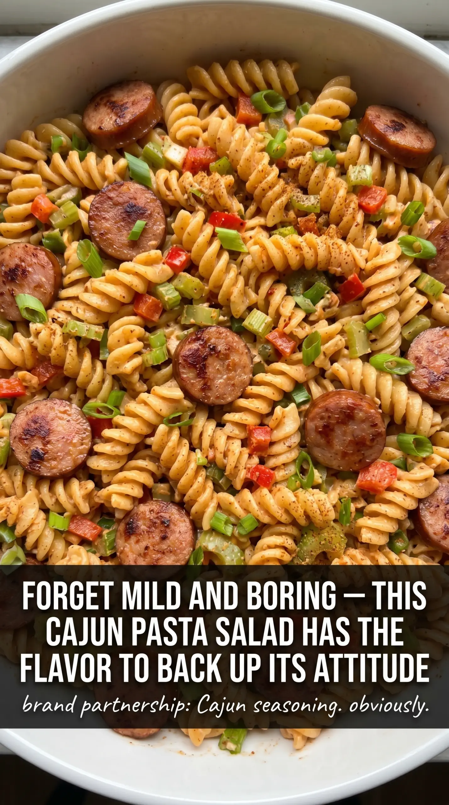 Creamy Cajun pasta salad spiced bold