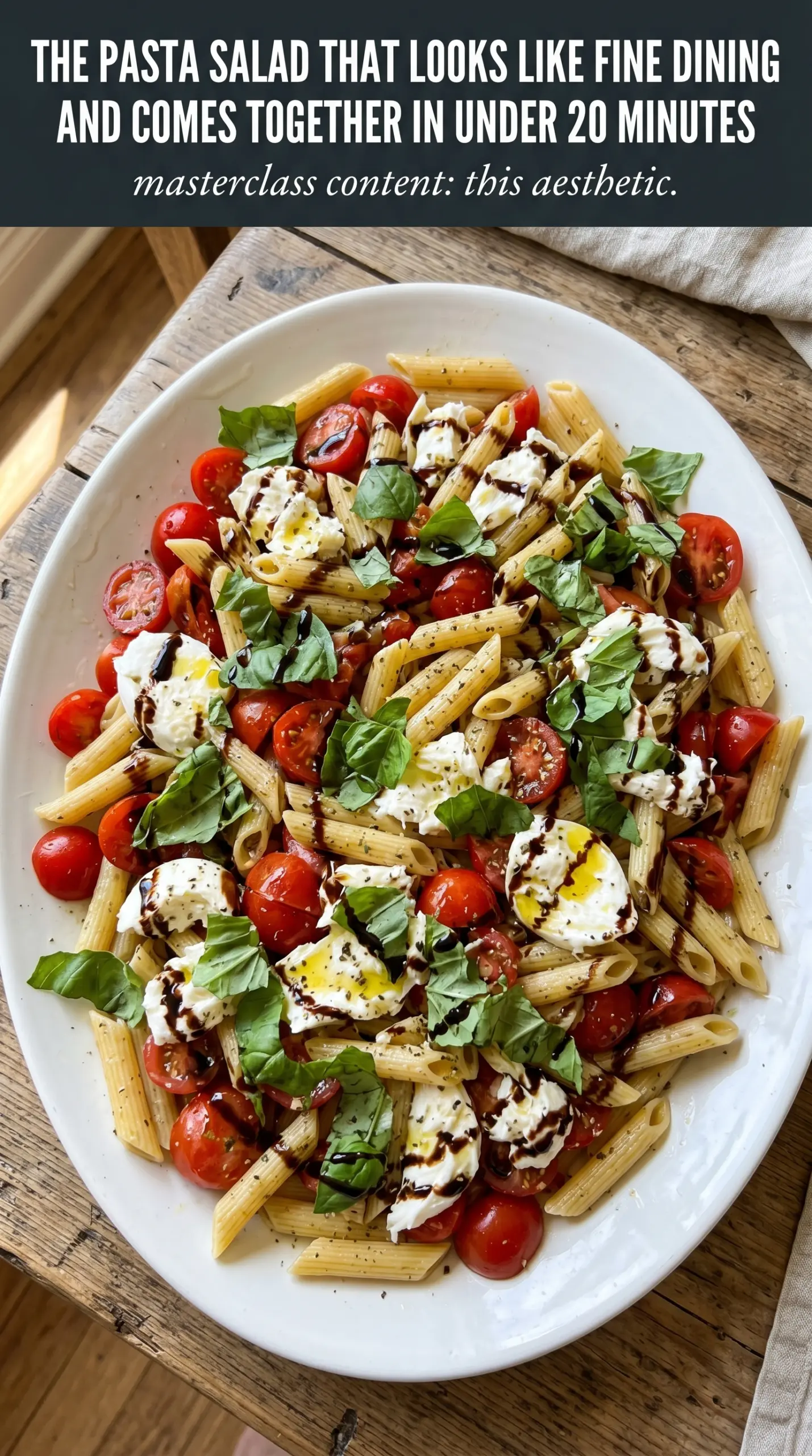 Caprese Pasta Salad fresh basil mozzarella