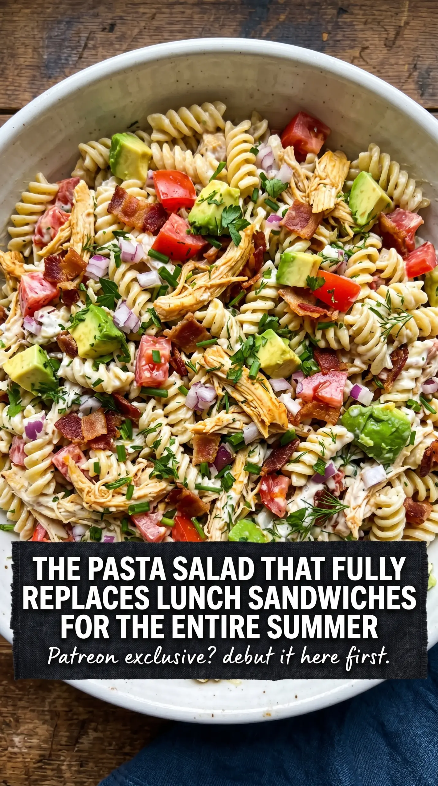 Club Chicken Pasta Salad creamy crunchy bacon
