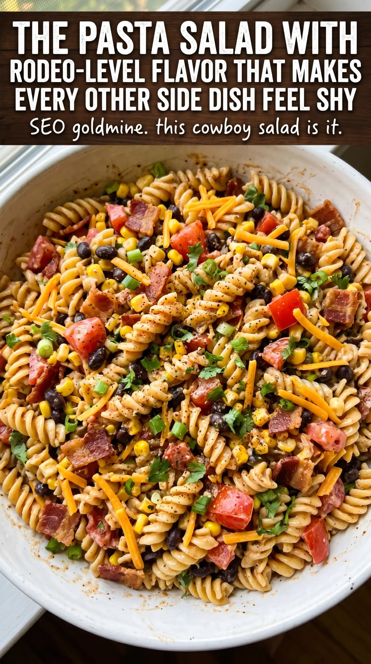 Cowboy pasta salad creamy crunchy hearty