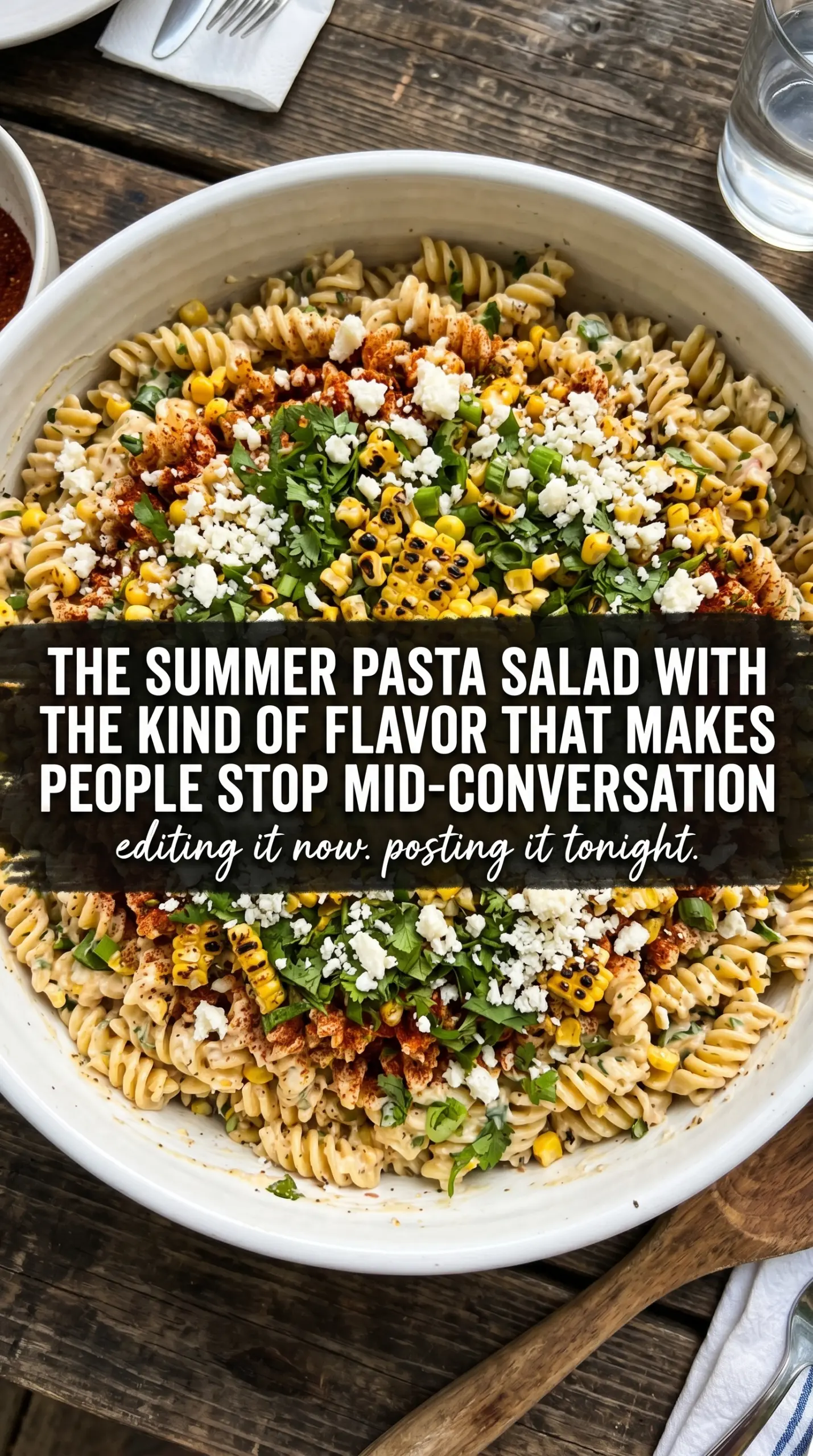 Creamy Street Corn Pasta Salad charred corn creamy dressing