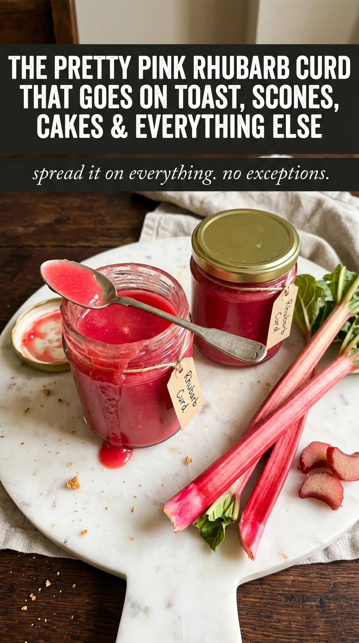 Easy Rhubarb Curd silky pink tart