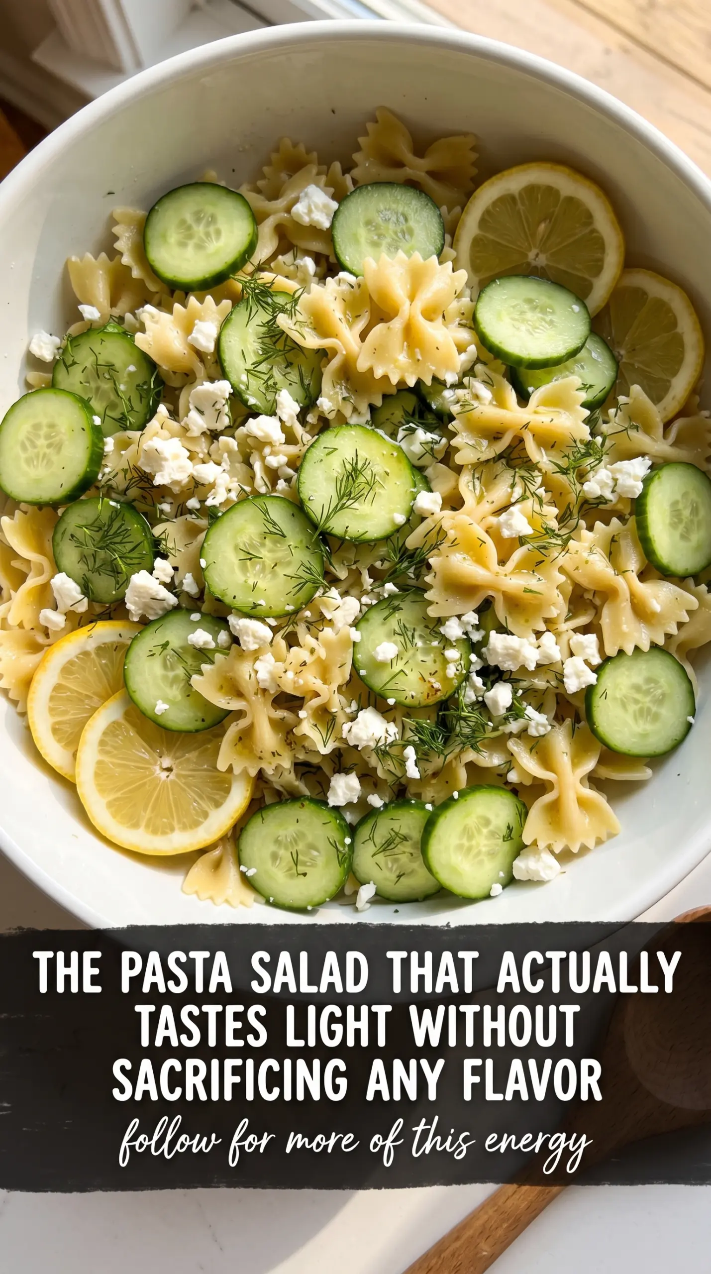 Fresh cucumber pasta salad crisp creamy dill