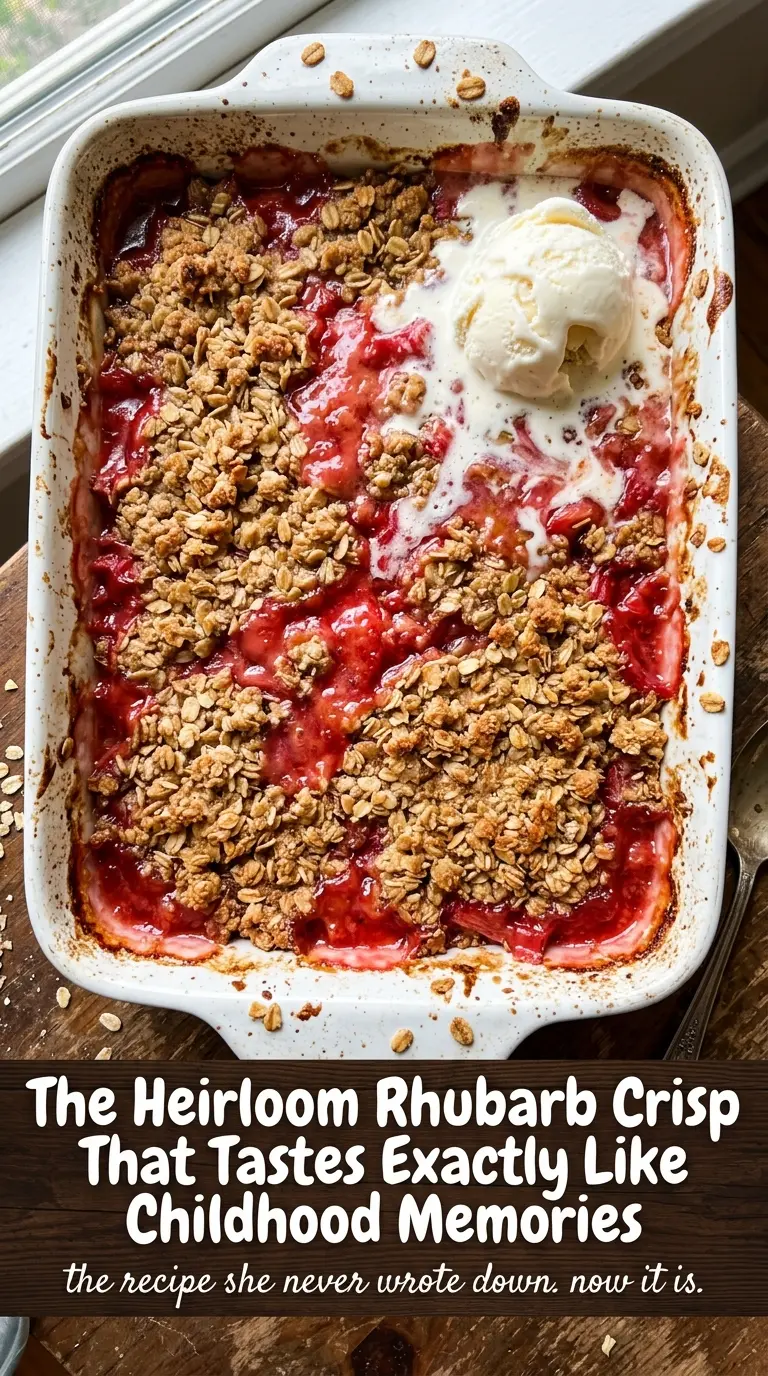 Crisp rhubarb topping staying firm