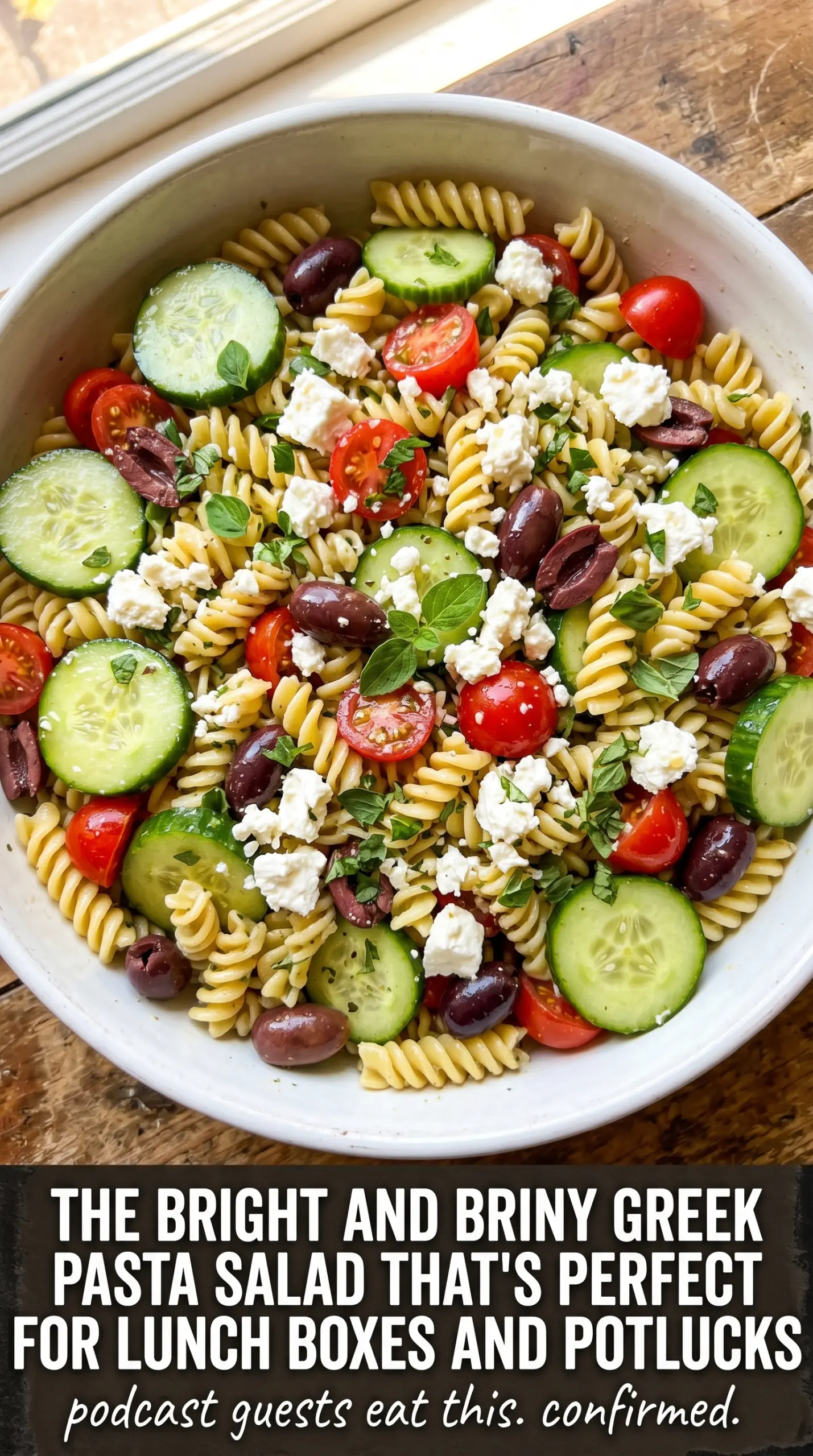 Greek Pasta Salad lemon oregano fresh vegetables
