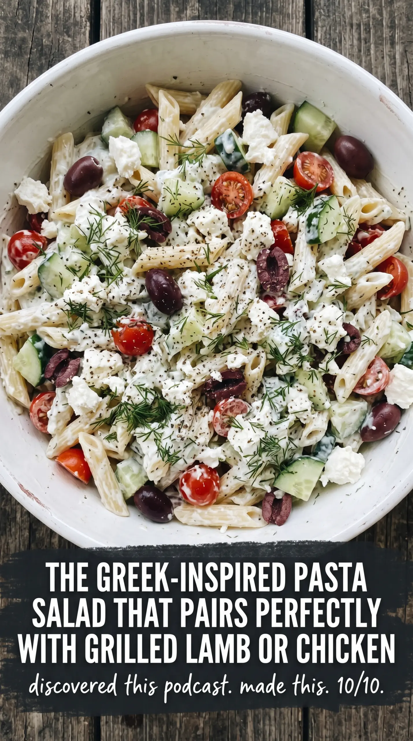Greek Tzatziki Pasta Salad creamy cucumber dill