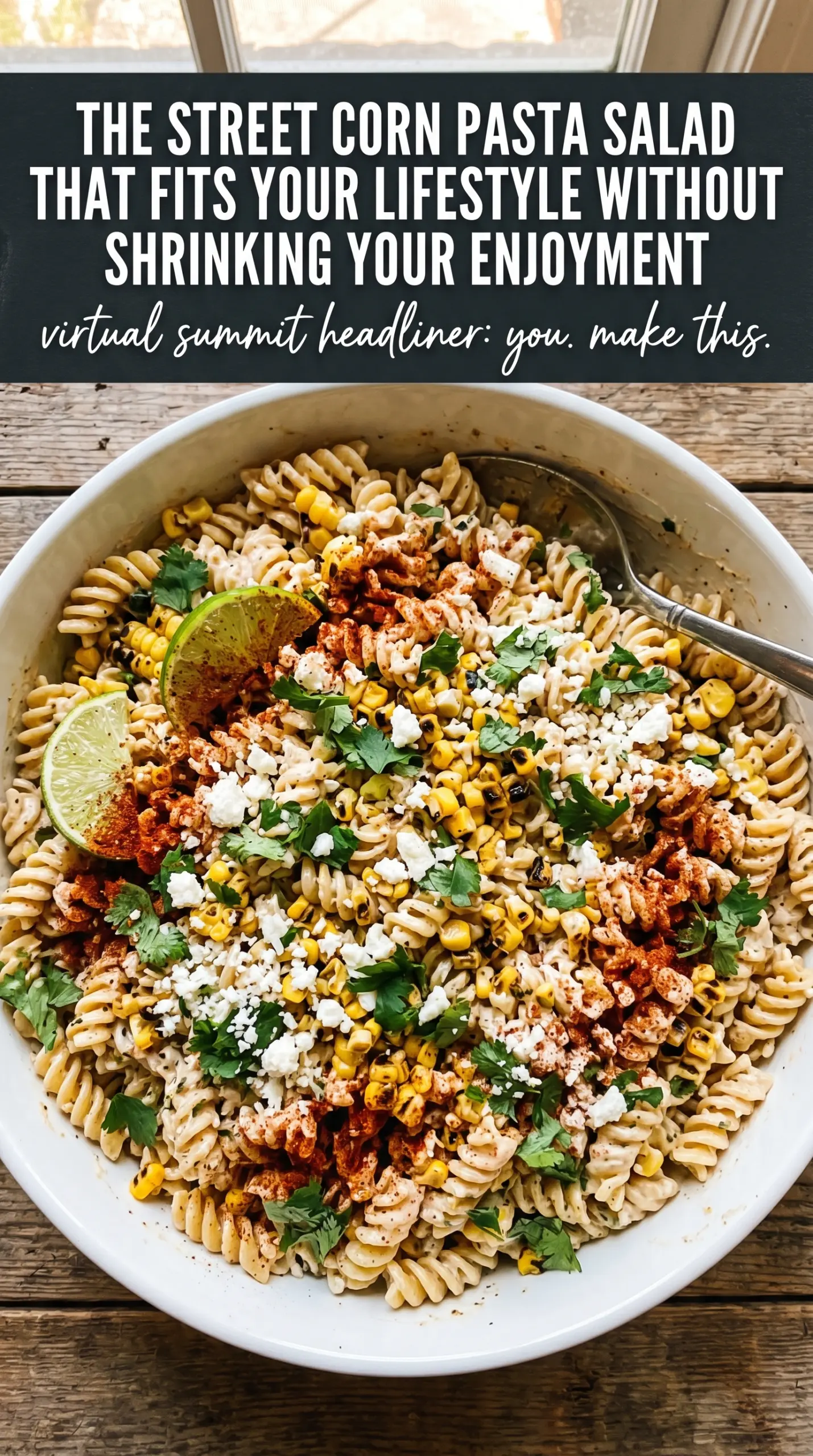 Healthy Street Corn Pasta Salad creamy charred zesty