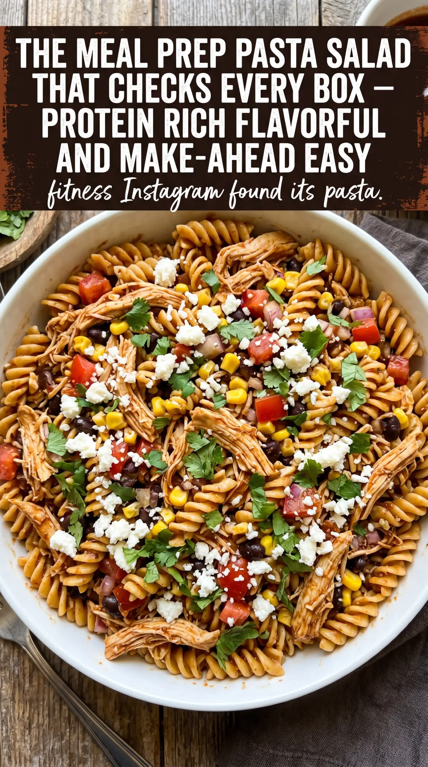 High Protein BBQ Chicken Pasta Salad protein pasta, smoky, hearty