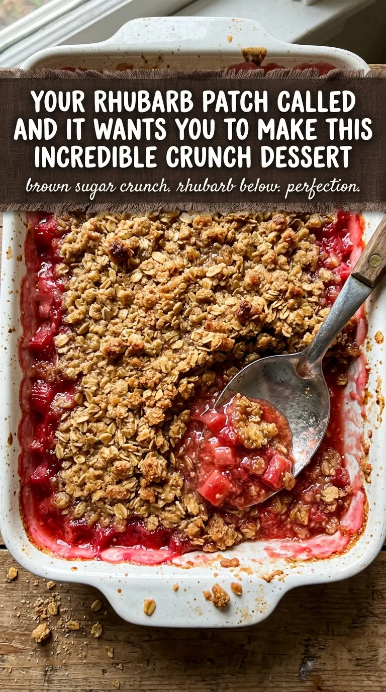 Homemade Rhubarb Crunch sweet-tart crunchy