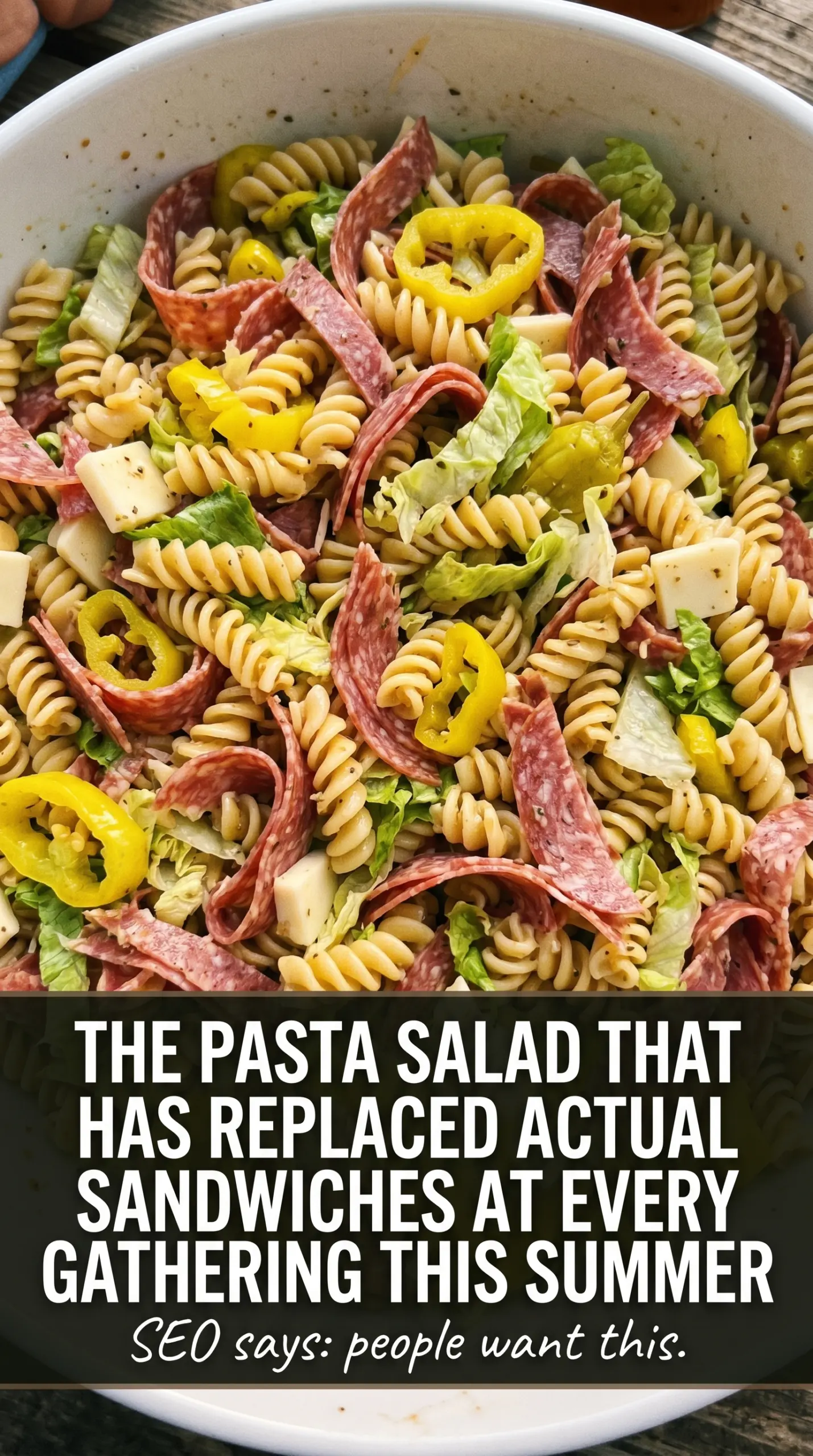 Italian Grinder Pasta Salad deli-style layers