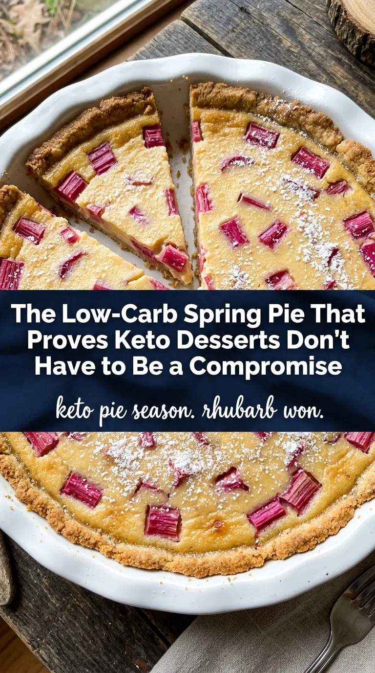 Keto Rhubarb Custard Pie creamy rhubarb almond flour